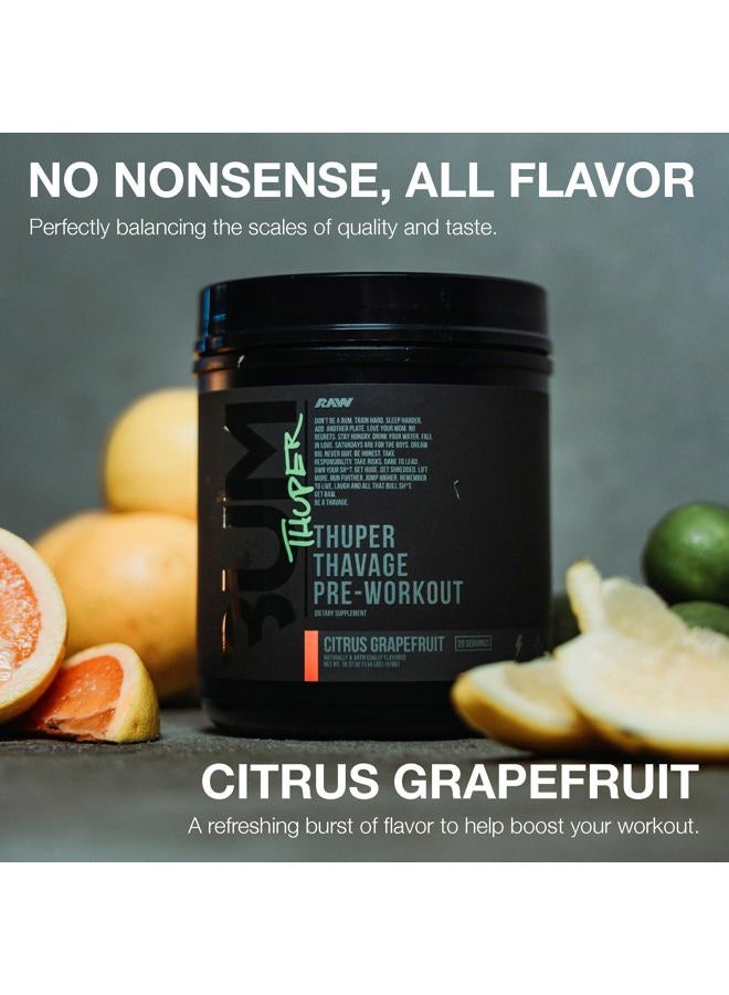 Raw Thuper Thavage Pre-Workout | Unleash Champion Power | Formulated by Chris Bumstead | Explosive Beta Alanine & Caffeine | Peak Performance & Focus | Citrus Grapefruit | 20 Servings - Image 3