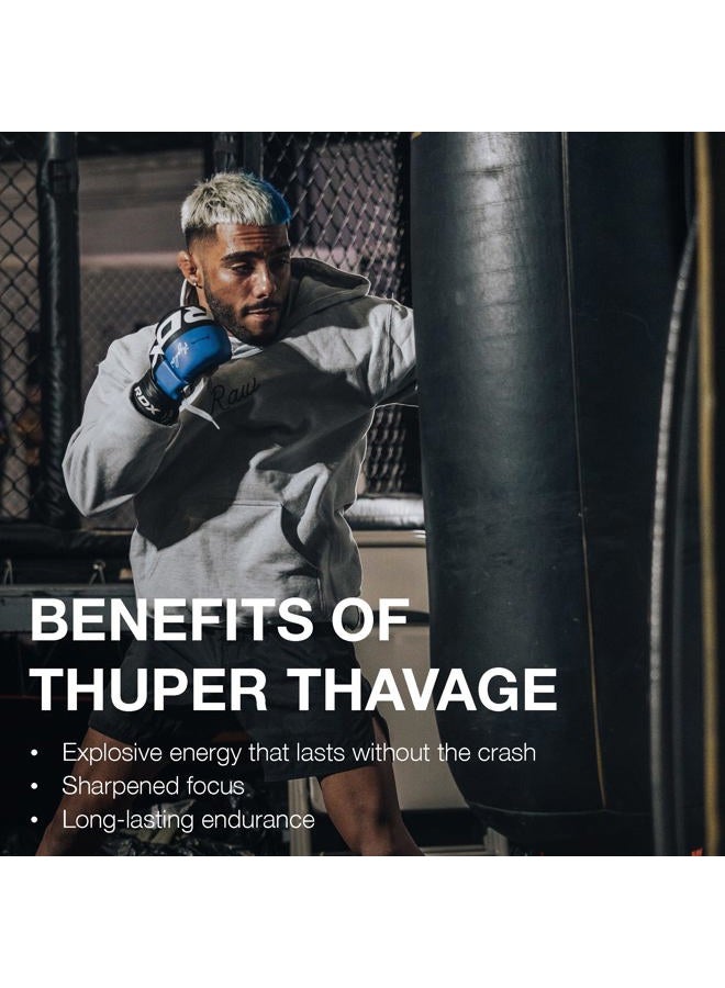 Raw Thuper Thavage Pre-Workout | Unleash Champion Power | Formulated by Chris Bumstead | Explosive Beta Alanine & Caffeine | Peak Performance & Focus | Citrus Grapefruit | 20 Servings - Image 4