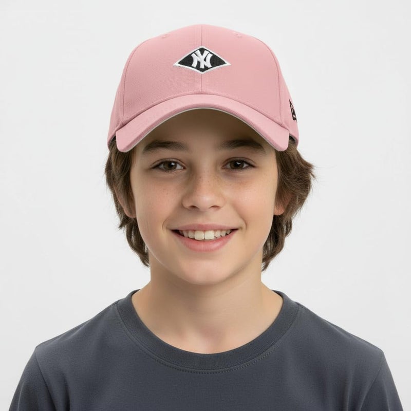 JAMONT Kids Baseball Cap, NY Design, Adjustable Black Cotton Cap, Unisex Summer Sports Hat - Image 2