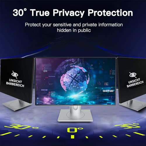Halloive 2 Pack Magnetic Hanging Computer Privacy Screen 24 Inch for 16:9 Widescreen Monitor, Removable Privacy Screen Anti Glare Blue Light Computer Screen Privacy Shield, Anti-Scratch 24in Protector Film - Image 4