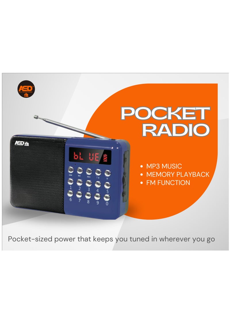 ASD ASD-7 Radio Speaker with Bluetooth Function, SD Card Support and Memory Playback  - Image 4