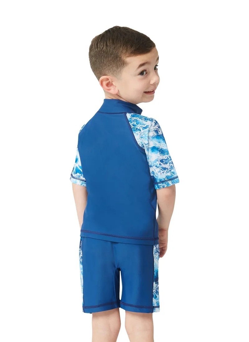 كويجا صن وير COEGA Boys Kids Two Piece Suit - Navy Waves