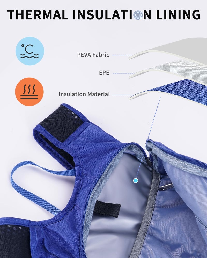 Blue Quartz Hydration Backpack with 2L Water Bladder, Hiking Water Backpack for Women Men, Lightweight Cycling Daypack with Phone Pocket & Helmet Net Bag, Hydration Pack for Biking, Running, Skiing - Image 5