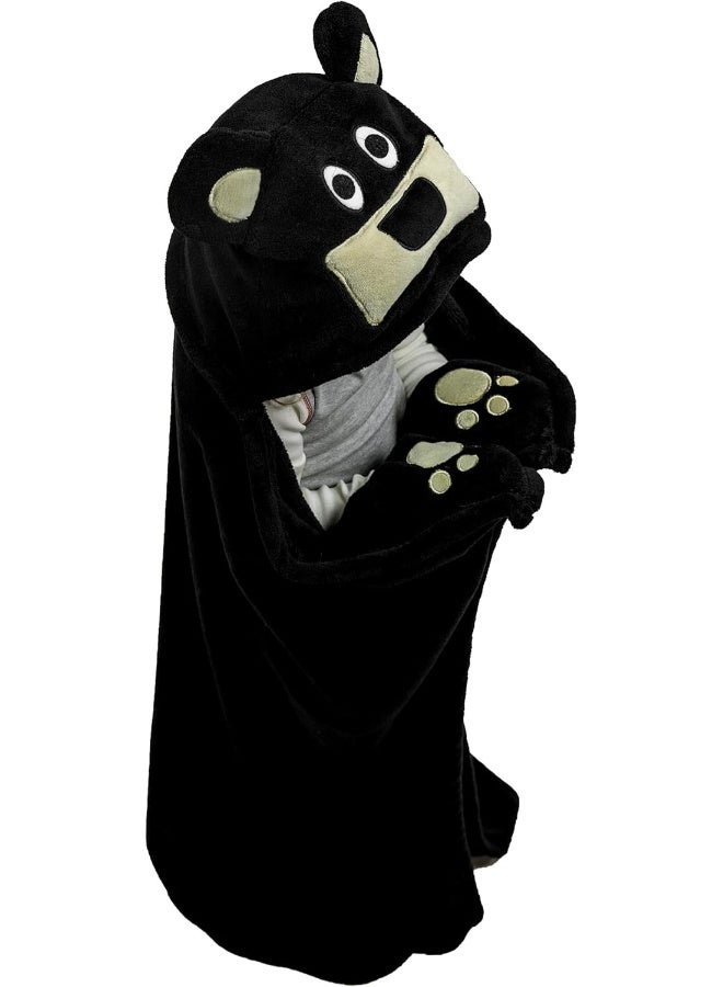 Lazy One Lazy One Animal Blanket Hoodie for Kids, Hooded Blanket, Wearable Kids' Blanket, Soft, Cozy Fleece Hoodie (Bear Blanket) - Image 1
