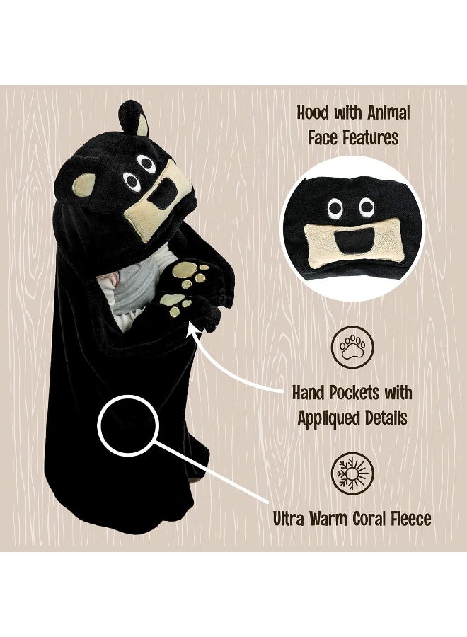 Lazy One Lazy One Animal Blanket Hoodie for Kids, Hooded Blanket, Wearable Kids' Blanket, Soft, Cozy Fleece Hoodie (Bear Blanket) - Image 5