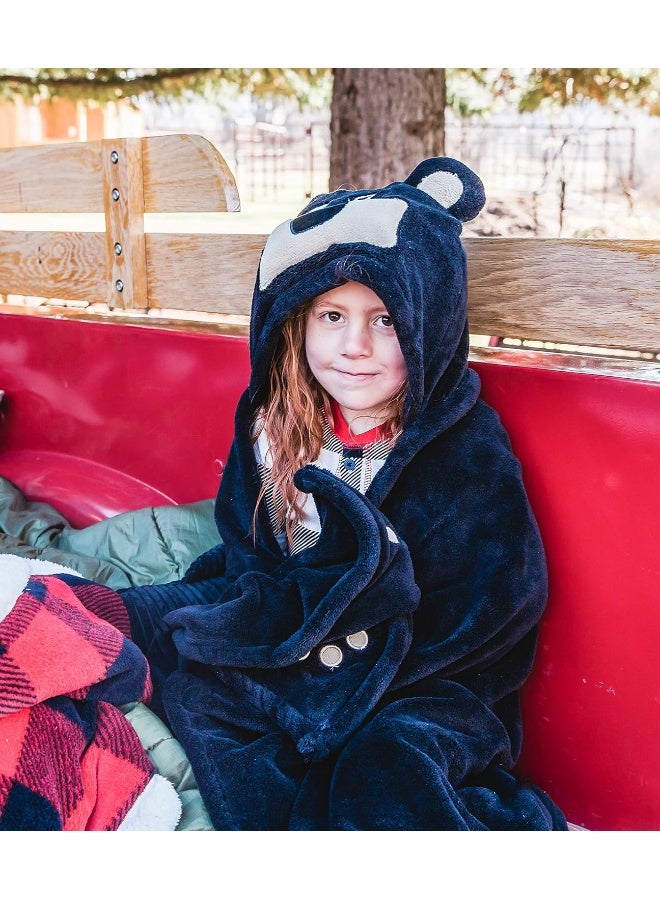Lazy One Lazy One Animal Blanket Hoodie for Kids, Hooded Blanket, Wearable Kids' Blanket, Soft, Cozy Fleece Hoodie (Bear Blanket) - Image 4