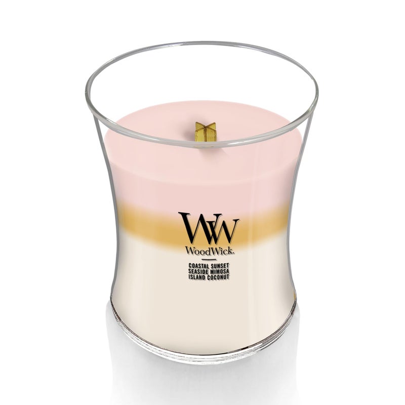 WoodWick Island Getaway Trilogy Gifts for Women and Men, 9.7 oz Medium Hourglass Trilogy Candle with Crackling Wick - Image 2
