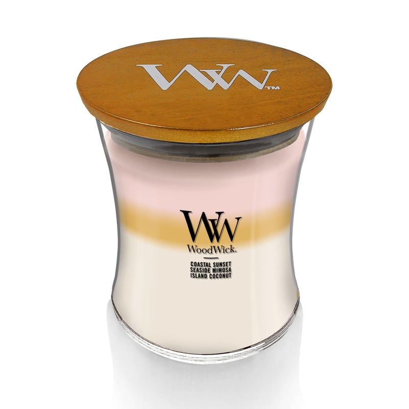 WoodWick Island Getaway Trilogy Gifts for Women and Men, 9.7 oz Medium Hourglass Trilogy Candle with Crackling Wick - Image 3