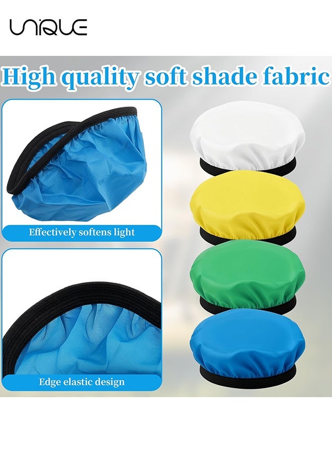Unique 4Pcs Light Diffuser - 7"/18cm Soft Diffuser Lamp Cover - White Yellow Blue Green Lamp Shade Diffuser for Studio Strobe Reflectors, Video Shooting - Image 5