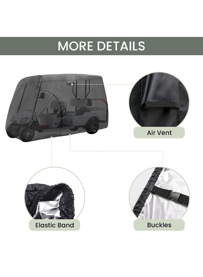 Golf Cart Cover 2/4/6 Passenger, Water-proof Golf Club Car Rain Covers 2/4 Passenger, Outdoor Protective Golf Cart Covers, Golf Cart Enclosure Accessories(245) - Image 3