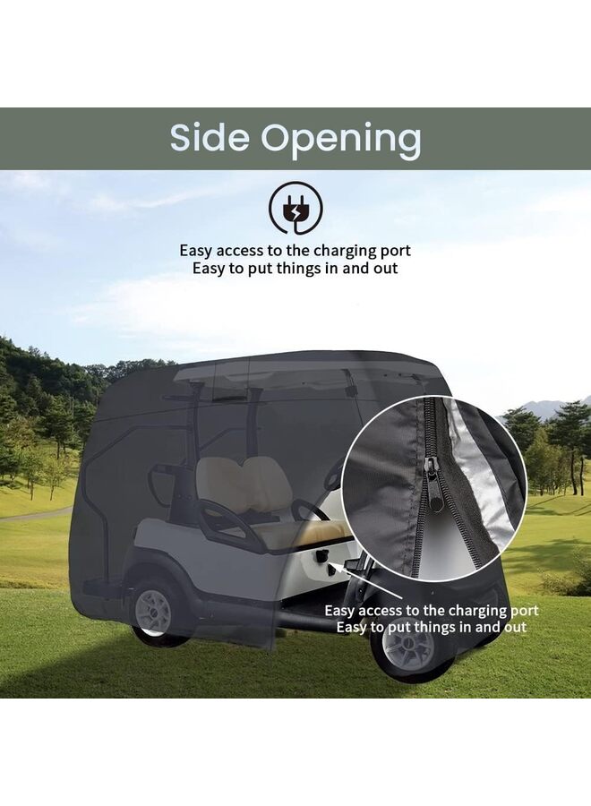 Golf Cart Cover 2/4/6 Passenger, Water-proof Golf Club Car Rain Covers 2/4 Passenger, Outdoor Protective Golf Cart Covers, Golf Cart Enclosure Accessories(245) - Image 5