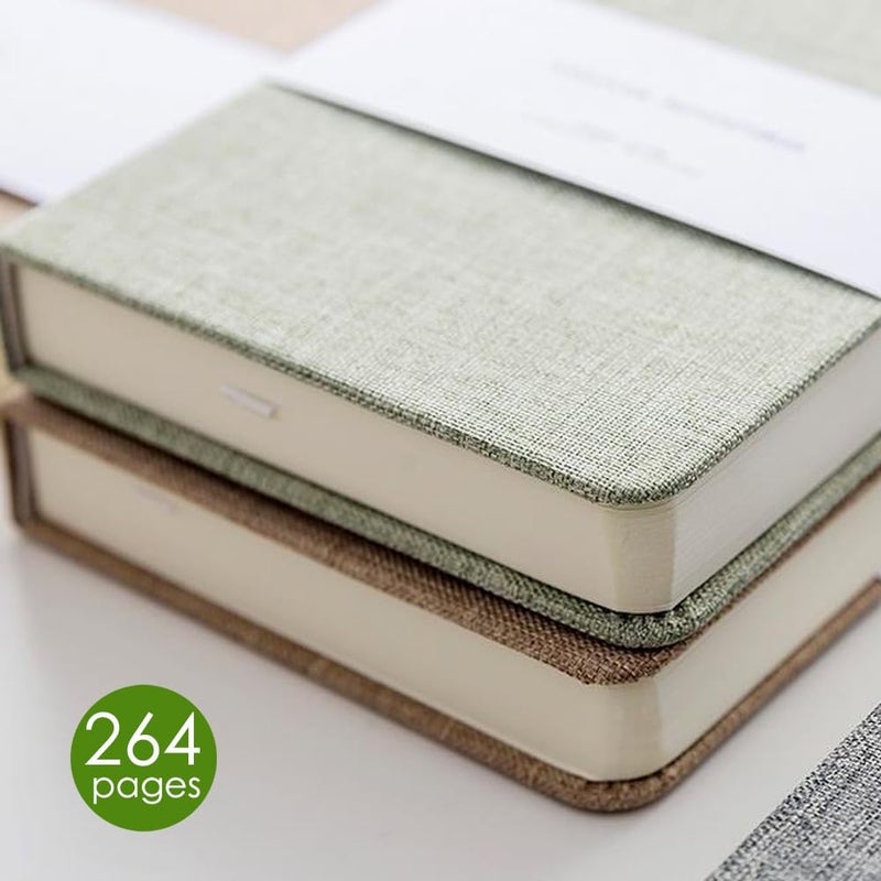ipoul Linen Notebook, College Ruled, Hardcover, Lay Flat, B6, Small, 5x7, Thick, 100gsm, Green, Journal for Writing, Notebook for Work, Office - Image 4