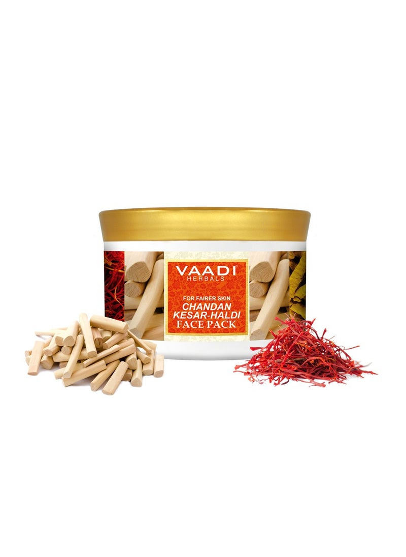 VAADI HERBALS - Sandalwood and Saffron Face Pack  Herbal Face Pack  ALL Natural  Sulfate Free  Suitable for All Skin Types  Value Pack of 600 gms 2116 Oz  Vaadi Herbals - Image 1