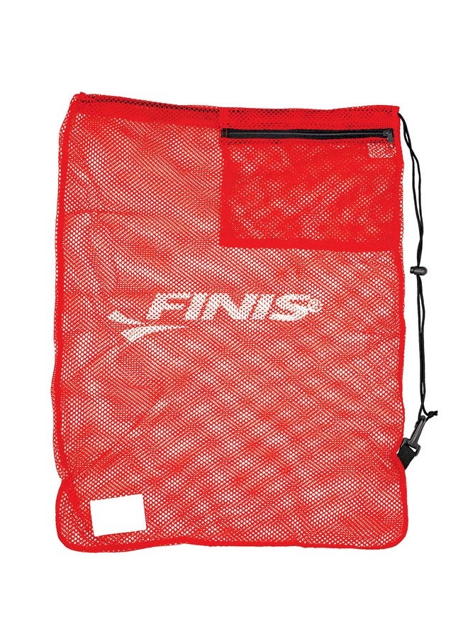 FINIS Mesh Gear Bag Mesh Swim Bag For Swim Gear And Accessories Pool Bag To Hold Goggles Swim Fins And Snorkels Red  - Image 2