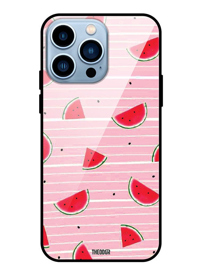 Theodor Protective Tempered Glass Case Cover For Apple iPhone 13 Pro Watermelon Pattern - Image 1