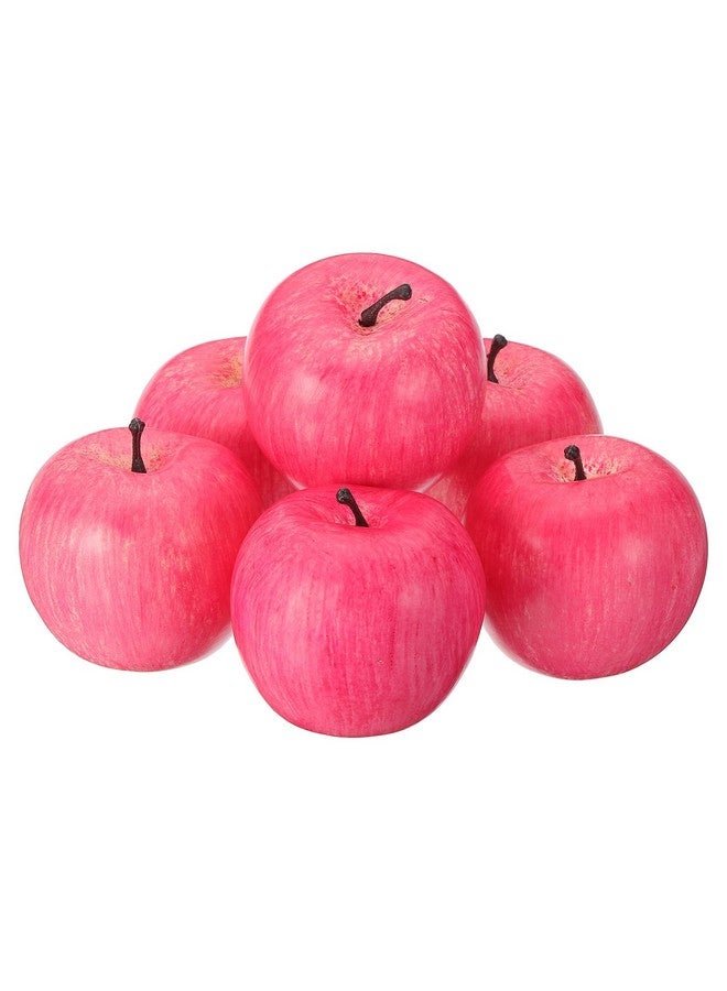 PATIKIL PATIKIL 6 Pcs Artificial Apples, Foam Simulation Fake Pink Apple Lifelike Realistic Faux Fake Fruit Model for Home Kitchen Party Decoration, Photography Props  - Image 1