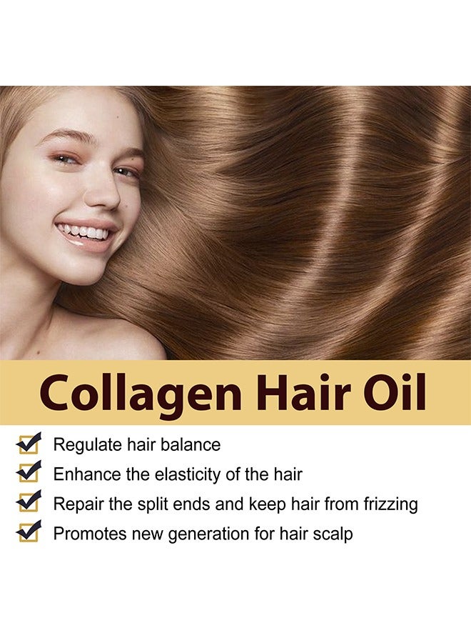 EELHOE Collagen Hair Oil - For Dry Damaged Hair,Collagen Hair Care Essential Oil Repair split ends, Improve Hair quality, Moisturize and Smooth Hair Essence,50ml - Image 5