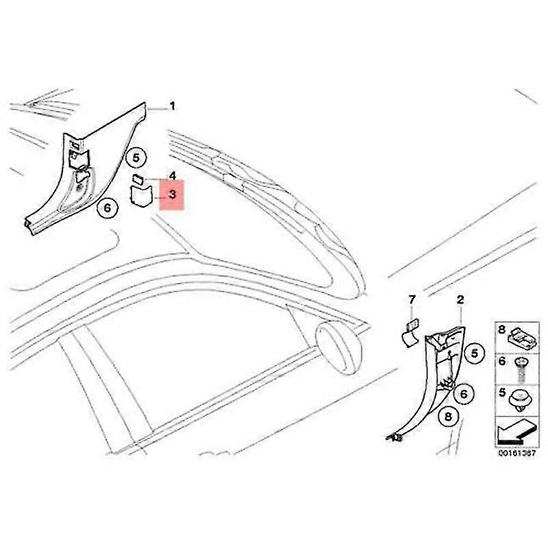 غلاف سدادة التشخيص لـ BMW Obd أسود غلافزخرفي لوحة قيادة يسار 51437147538 - Image 5