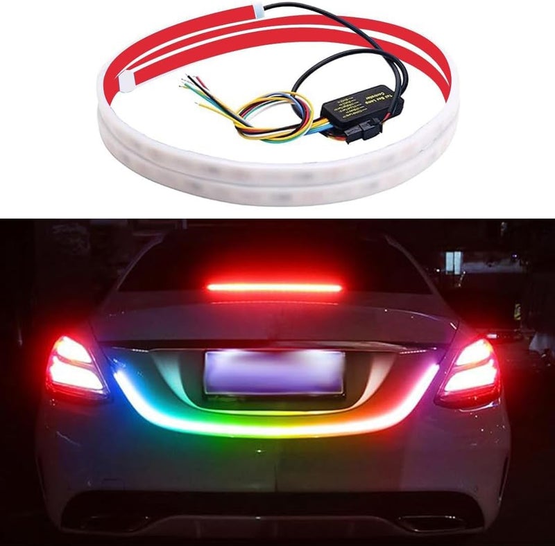 شريط ضوء LED لغطاء المحرك للسيارة، شريط ضوء تشغيل نهاري LED بطول 59 بوصة، شريط ضوء LED مرن للسيارة، أضواء إشارة الانعطاف الخلفية وأضواء الفرامل للسيارات وسيارات الدفع الرباعي والشاحنات - Image 1