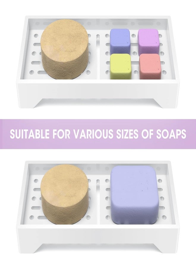 NiHome Self Draining Acrylic Soap Dish Fit for Kitsch, Durable Bathroom & Kitchen Soap Holder with 360° Airflow, Elegant Slotted Design to Keep Soap Bars Dry & Free from Residue, Easy to Clean (White) - Image 2