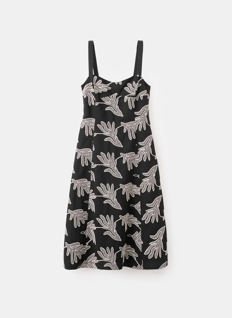 MANGO Floral embroidery dress
