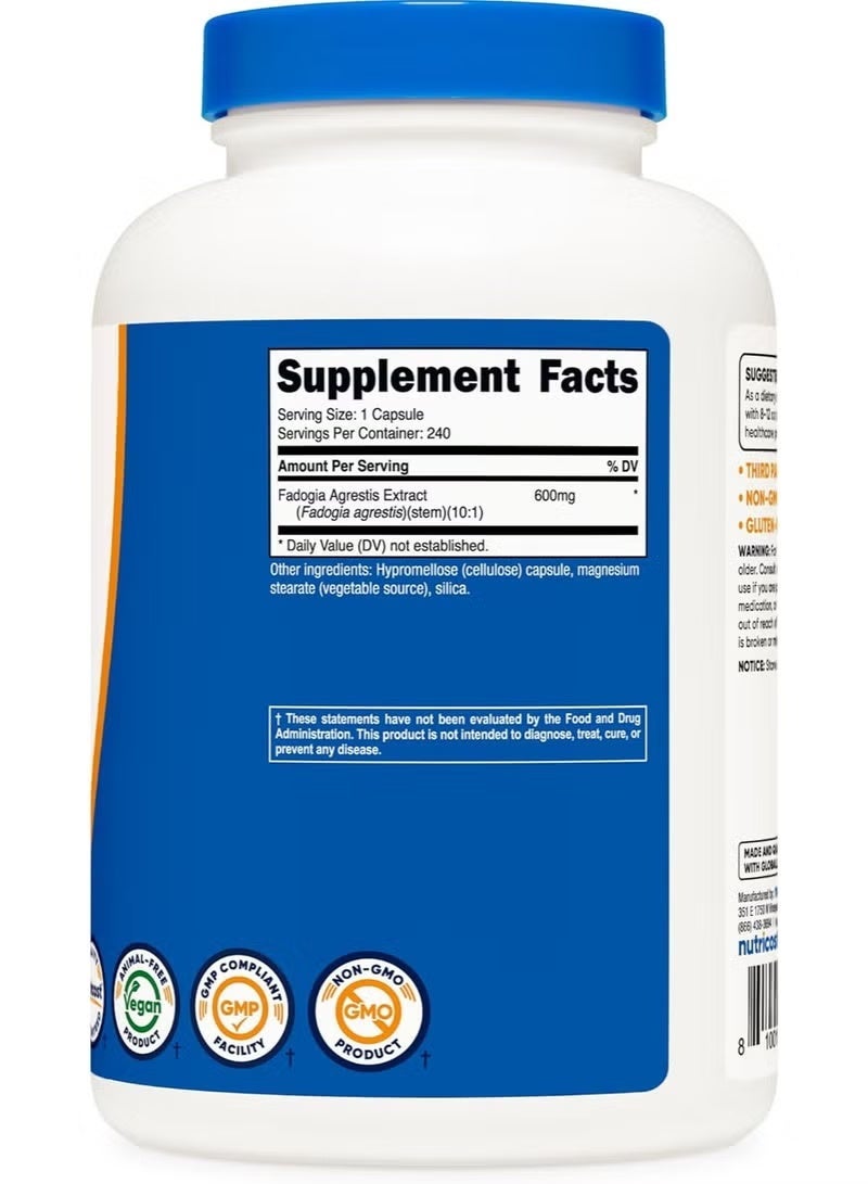 Nutricost, فادوجيا أجريستيس، 600 مجم، 240 كبسولة - Image 2