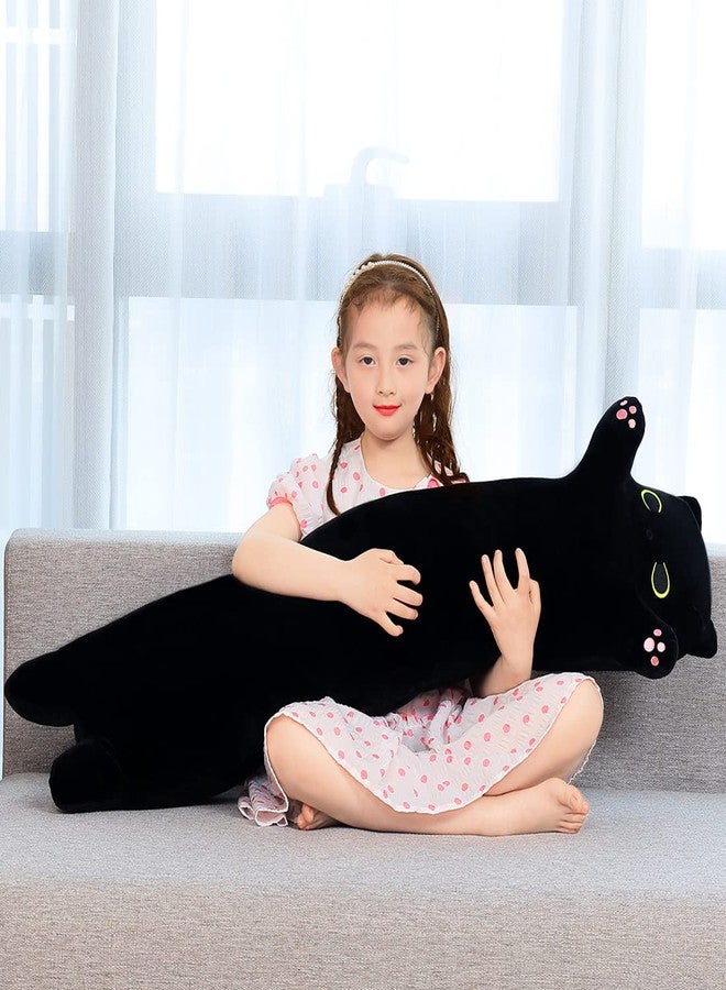 SNOWOLF Long Cat Plush Cute Black Cat Stuffed Animals 43inch Soft Plushies Body Pillow Kitten Plush Throw Pillow Kawaii Big Plush Doll Toys Gift for Kids Girlfriend Birthday, 110cm/43.3inch - Image 3