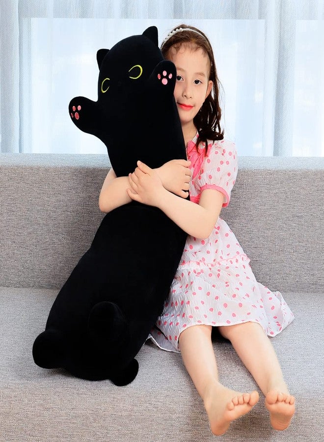 SNOWOLF Long Cat Plush Cute Black Cat Stuffed Animals 43inch Soft Plushies Body Pillow Kitten Plush Throw Pillow Kawaii Big Plush Doll Toys Gift for Kids Girlfriend Birthday, 110cm/43.3inch - Image 5