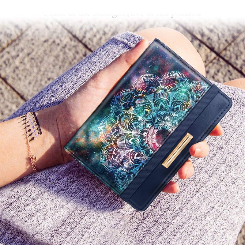 Coco Rossi Passport Holder Cover,Traveling Passport Case Cute Navy Blue Passport Wallet for Women,Nebula - Image 5