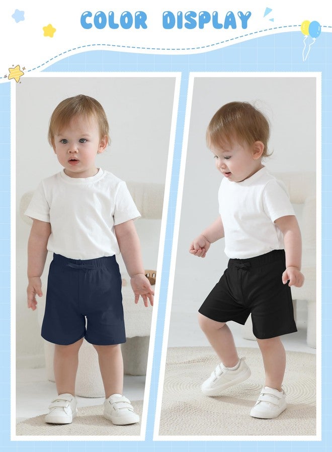 Resinta 4 Packs Unisex Baby Toddler Cotton Shorts Baby Pull-on Shorts with Drawstring Soft Summer Clothes for Daily Wear - Image 5