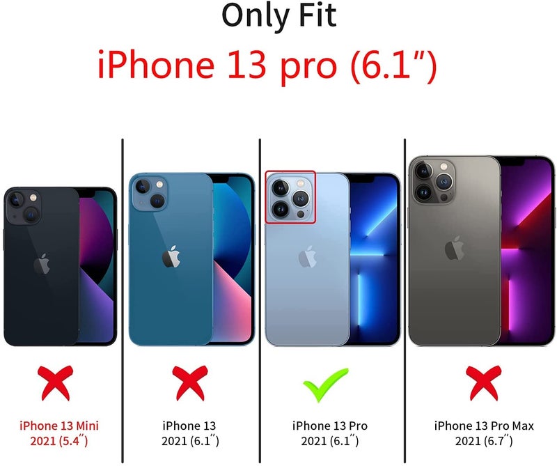 siduater Strap Holder Case for 6.1" iPhone 13 Pro Wrist Strap Kickstand, Shockproof Translucent PC Back Cover + Soft TPU Bumper with Adjustable Hand Grip Loop for iPhone 13 Pro 6.1 Inch, HD Clear - Image 3