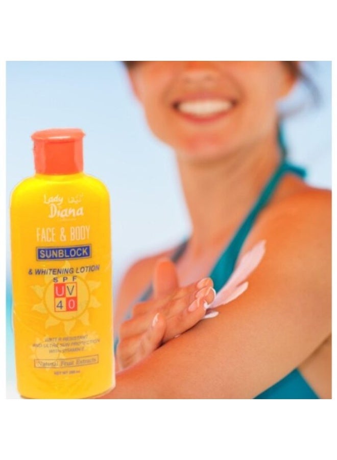 Lady Diana SPF 40 Sunblock & Whitening Lotion for Face and Body – 200 ml - Image 2