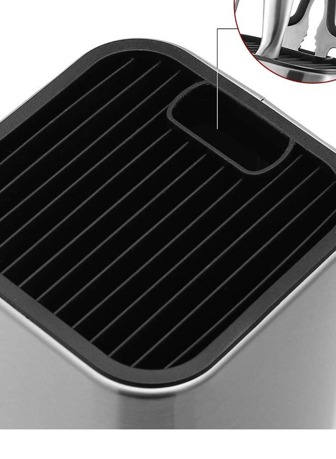 GUSGU Universal Knife Block Holder Stainless Steel Modern Rectangular Design with Scissors-Slot, Knife Holder Counter-top Storage, Holds 12 8”-Blade Knives, 23x11cm (knives not included) - Image 4