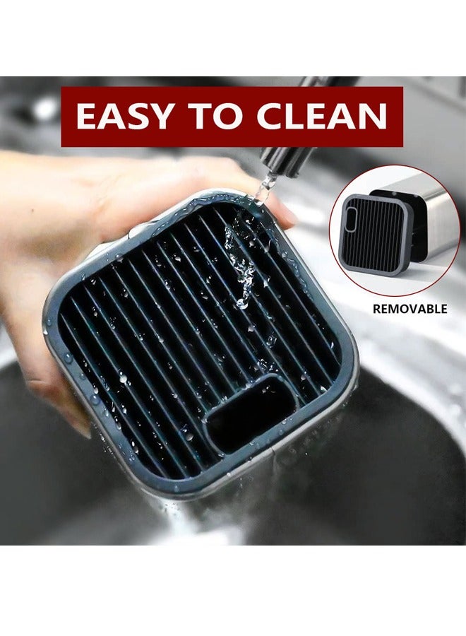 GUSGU Universal Knife Block Holder Stainless Steel Modern Rectangular Design with Scissors-Slot, Knife Holder Counter-top Storage, Holds 12 8”-Blade Knives, 23x11cm (knives not included) - Image 5