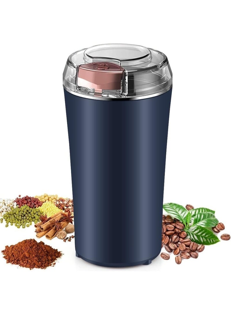 MUNTAQI مطحنة قهوة كهربائية للتوابل والأعشاب والفاصوليا – مطحنة وم mixer قوية للمطبخ، شفرة من الفولاذ المقاوم للصدأ، خلاط توابل كهربائي بلمسة واحدة للقهوة والبذور والمكسرات والمزيد - Image 1