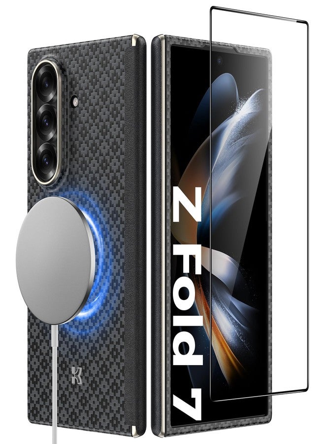 BENKS for Samsung Galaxy Z Fold 7 Case with Screen Protector, MagSafe-Compatible Kevlar Case, Hinge Protection Shockproof Magnetic Phone Case for Z Fold 7, ArmorGrid ArmorAir Grand Combo - Image 1