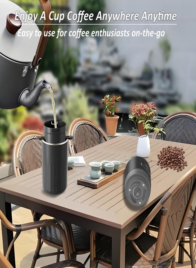Cmilodi Portable Electric Coffee Grinder and Brewing Kit, Rechargeable, Conical Burr Mini Coffee Grinder with Filter, 32g Capacity & Coffee Cup for Camping, Travel, Office, Espresso, Pour Over, etc (Black) - Image 3