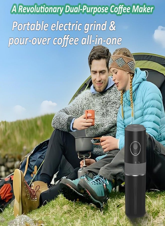 Cmilodi Portable Electric Coffee Grinder and Brewing Kit, Rechargeable, Conical Burr Mini Coffee Grinder with Filter, 32g Capacity & Coffee Cup for Camping, Travel, Office, Espresso, Pour Over, etc (Black) - Image 2