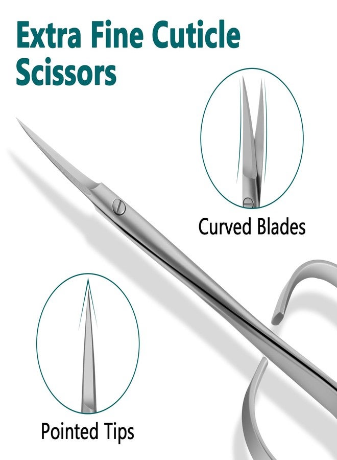 CGBE Cuticle Scissors Extra Fine Curved: Stainless Steel Eyebrow Scissor, Professional Manicure Scissors for Manicure, Eyelashes, Eyebrow, Dry Skin For Women And Men - Image 3
