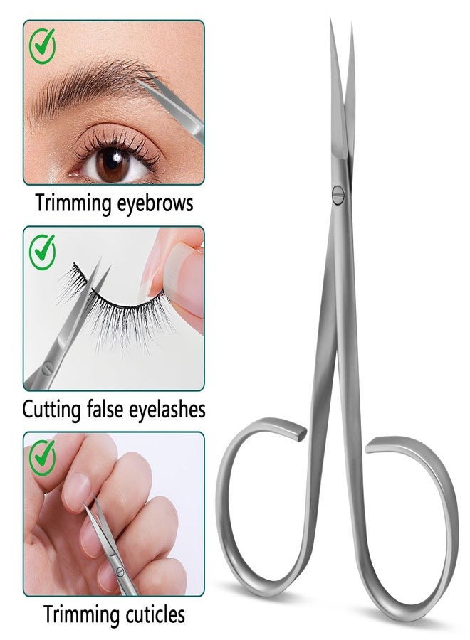 CGBE Cuticle Scissors Extra Fine Curved: Stainless Steel Eyebrow Scissor, Professional Manicure Scissors for Manicure, Eyelashes, Eyebrow, Dry Skin For Women And Men - Image 5