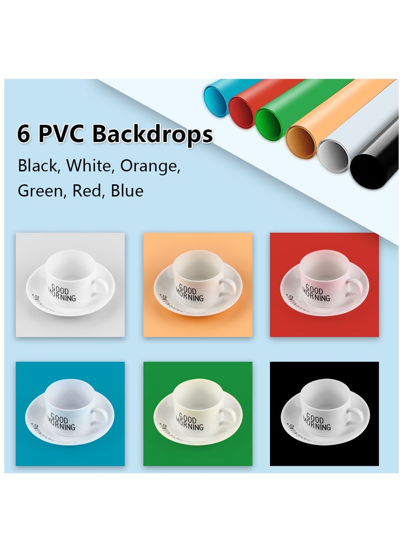 PULUZ - 11.8 Inch/30cm  Portable  Photo Lighting Studio Light Box Shooting Tent Box Kit 30cm  Ring Light with 6 Colors Backdrops (Black, White, Yellow, Red, Green, Blue) - Image 1