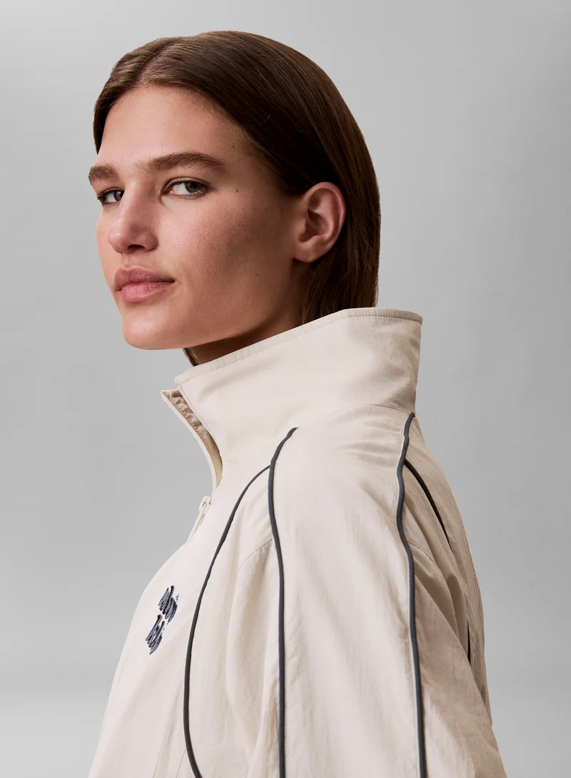 Calvin Klein Jeans Chalk Nylon Piping Jacket for Women | Best Price UAE