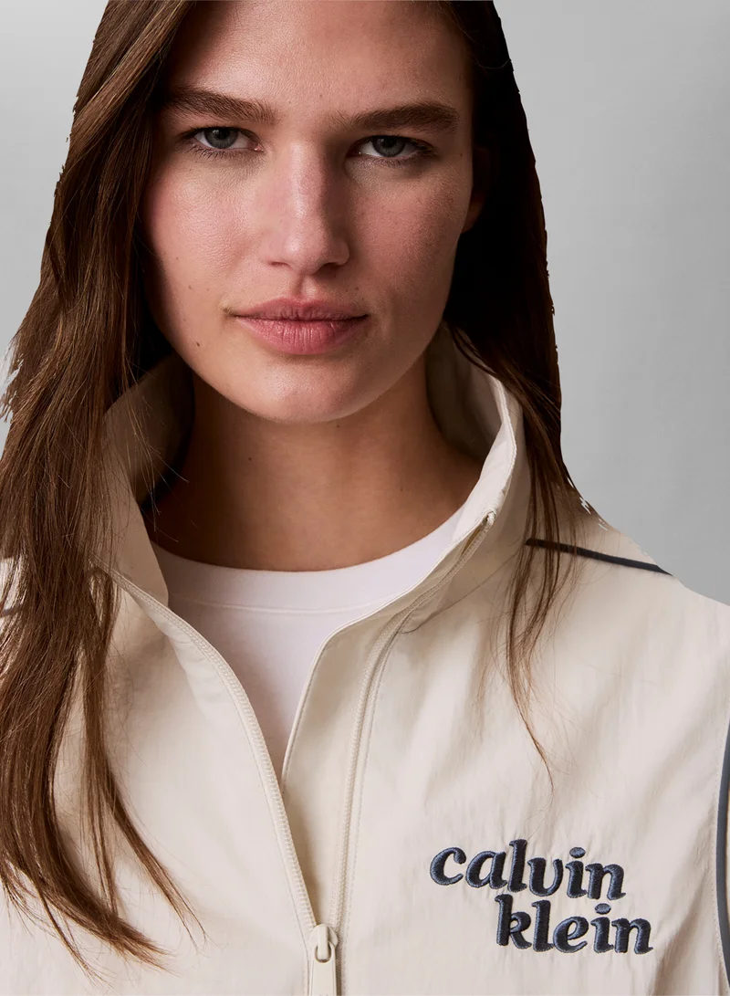 Calvin Klein Jeans Chalk Nylon Piping Jacket for Women | Best Price UAE