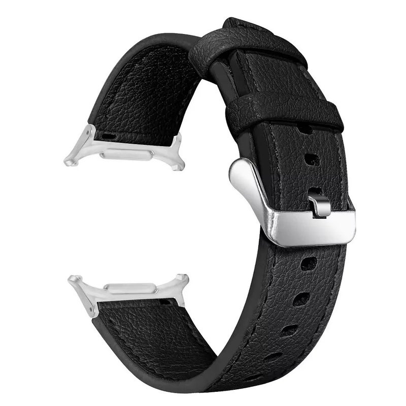 Bluejw Genuine Leather Watch Band with Silver Metal Buckle – Replacement Strap for Samsung Galaxy Watch Ultra 47mm, Durable Wristband Belt - Image 1
