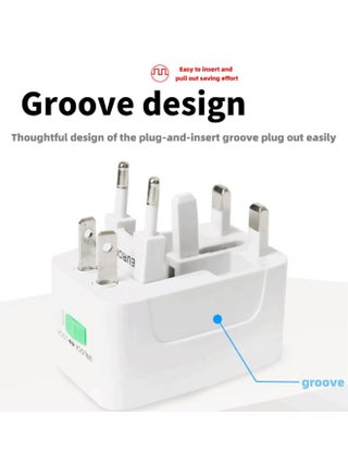 Universal Travel Adapter, International Adapter, Global All-in-One Universal Plug Adapter, Adapter Plug for Australia,European UK US AU Ireland AU - view 2