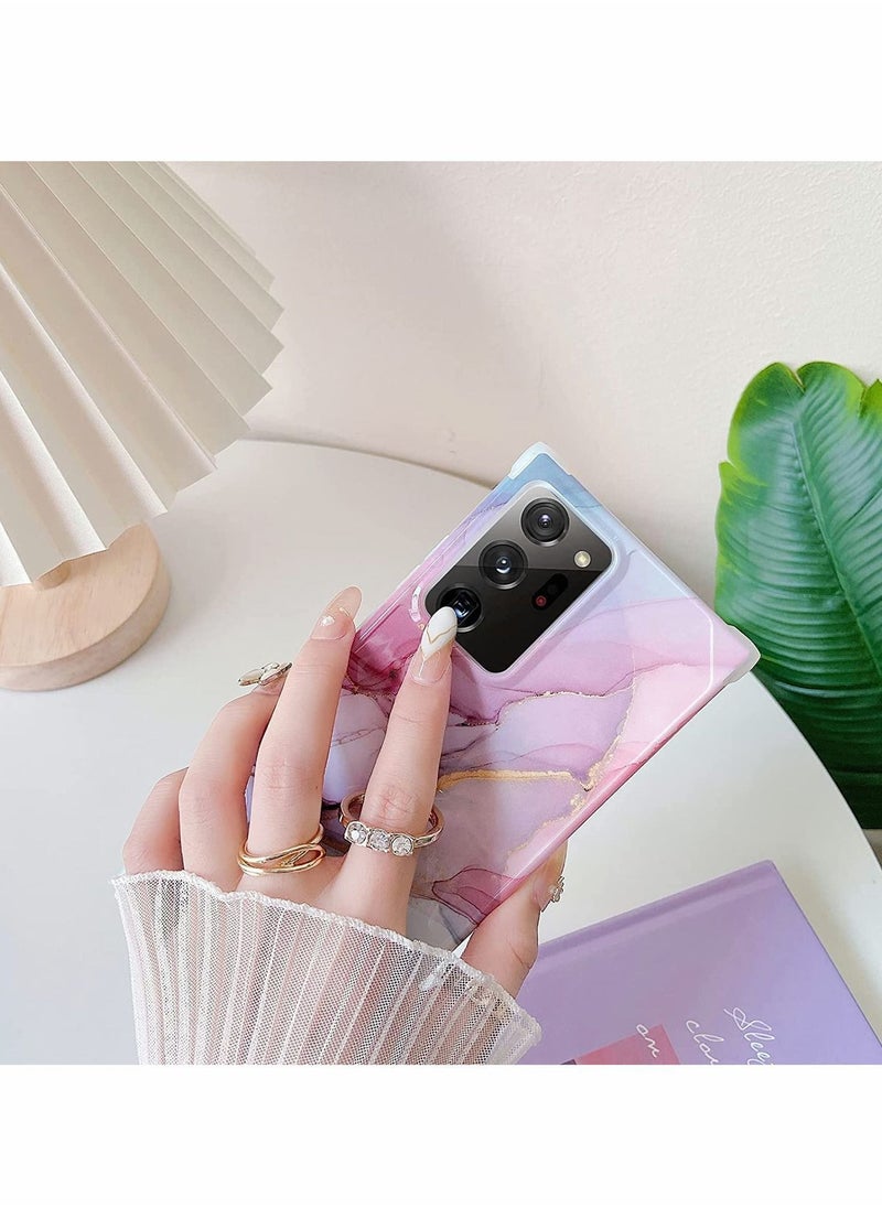 Y&D For Samsung Galaxy Note 20 Ultra Case, with Ring Holder Diamond Rhinestone, Marble Cute Luxury, Scratch Resistant, Full Coverage, Delicate Touch Feeling, Ultra-thin Case (Pink)  - Image 3