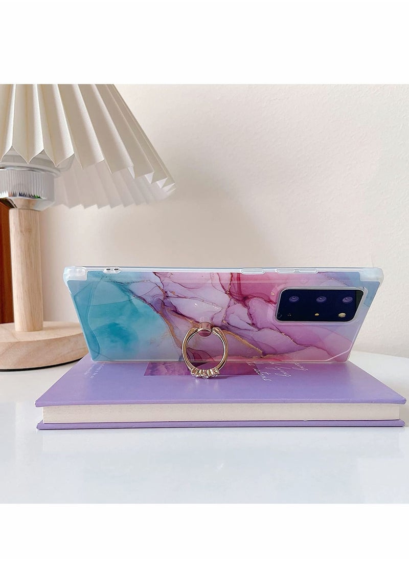 Y&D For Samsung Galaxy Note 20 Ultra Case, with Ring Holder Diamond Rhinestone, Marble Cute Luxury, Scratch Resistant, Full Coverage, Delicate Touch Feeling, Ultra-thin Case (Pink)  - Image 2