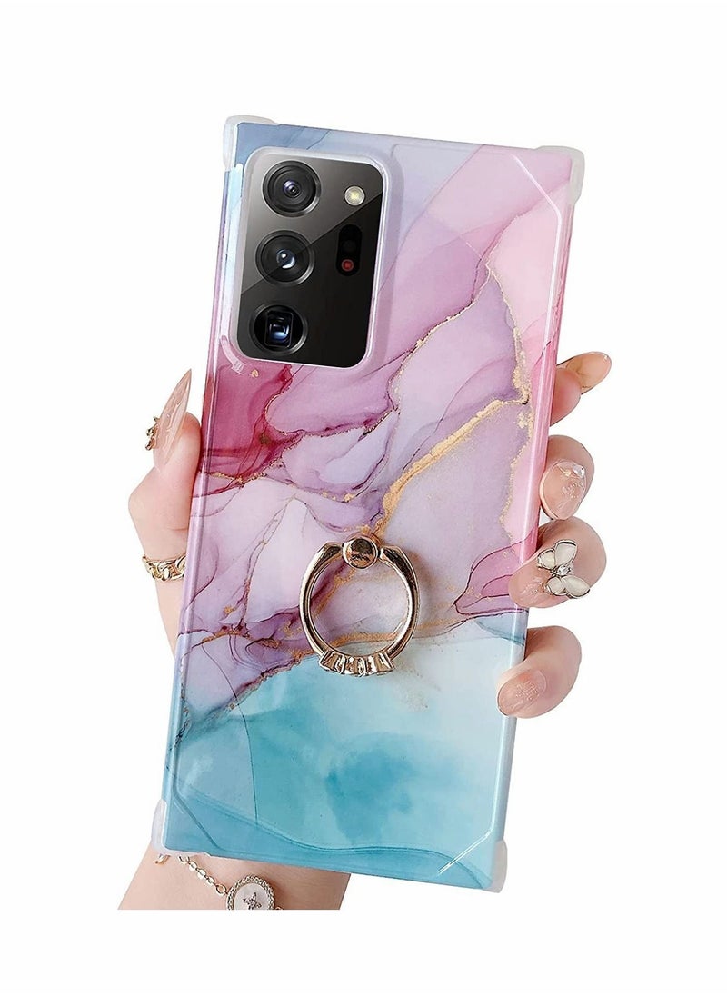Y&D For Samsung Galaxy Note 20 Ultra Case, with Ring Holder Diamond Rhinestone, Marble Cute Luxury, Scratch Resistant, Full Coverage, Delicate Touch Feeling, Ultra-thin Case (Pink)  - Image 1