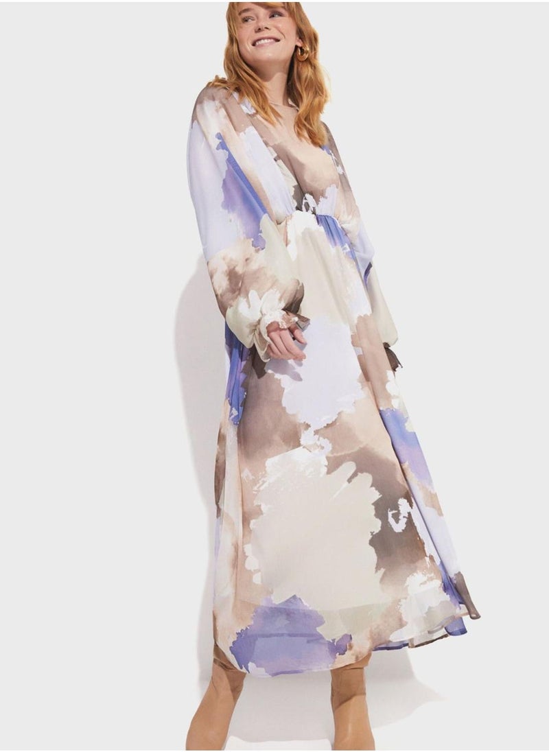 JUNE Watercolor Chiffon Dress - Image 1