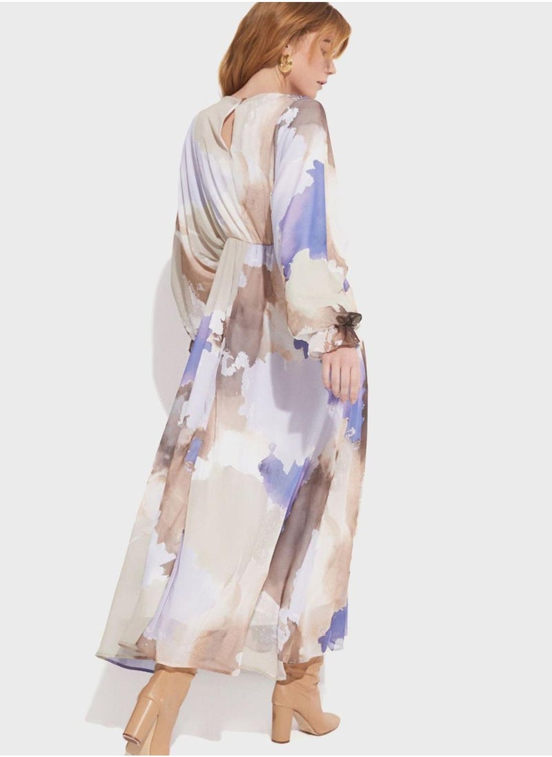 JUNE Watercolor Chiffon Dress - Image 2